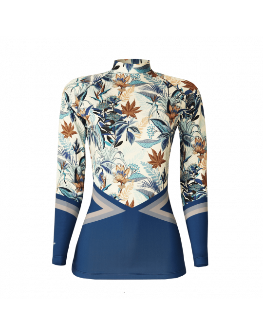 Camiseta Lycra Feminina Sea Flowers EcoSurf Lord UV 50+